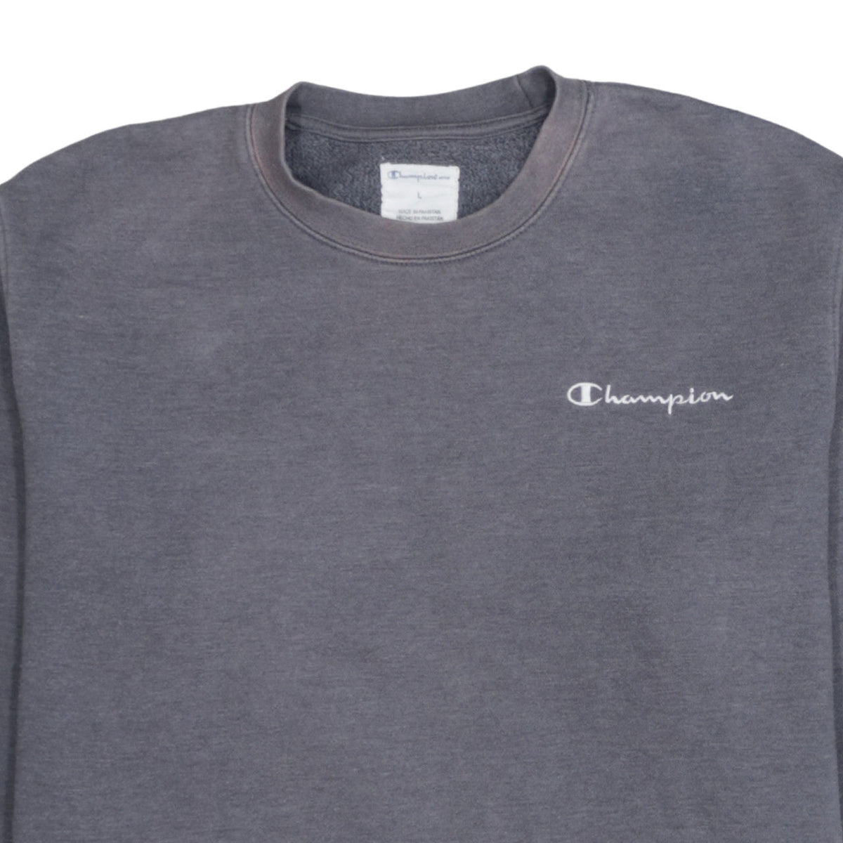 Champion Men's Grey Crew Neck Sweatshirt Size L Cotton Blend
