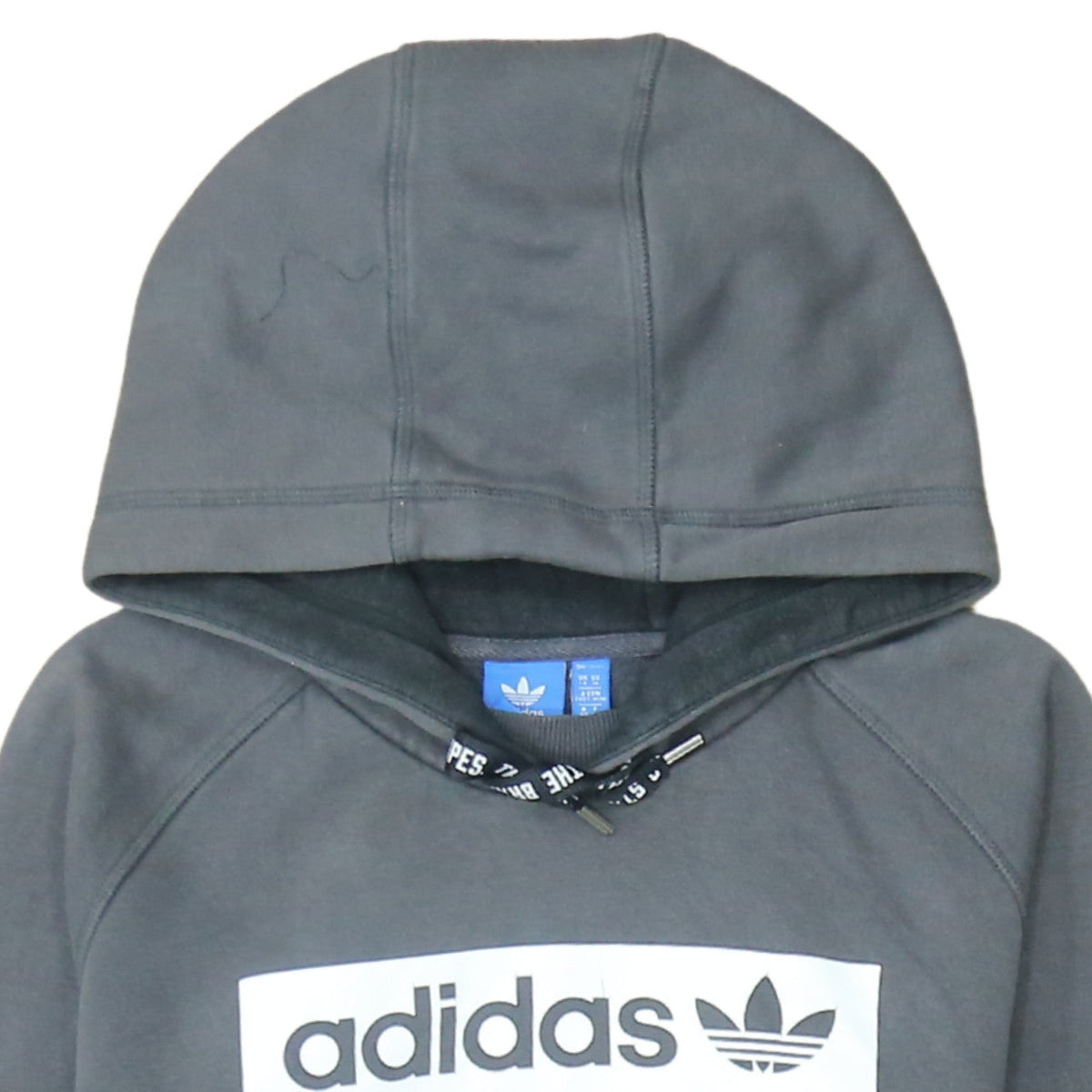 Adidas Originals Womens Grey Pullover Hoodie M Logo Graphic Print