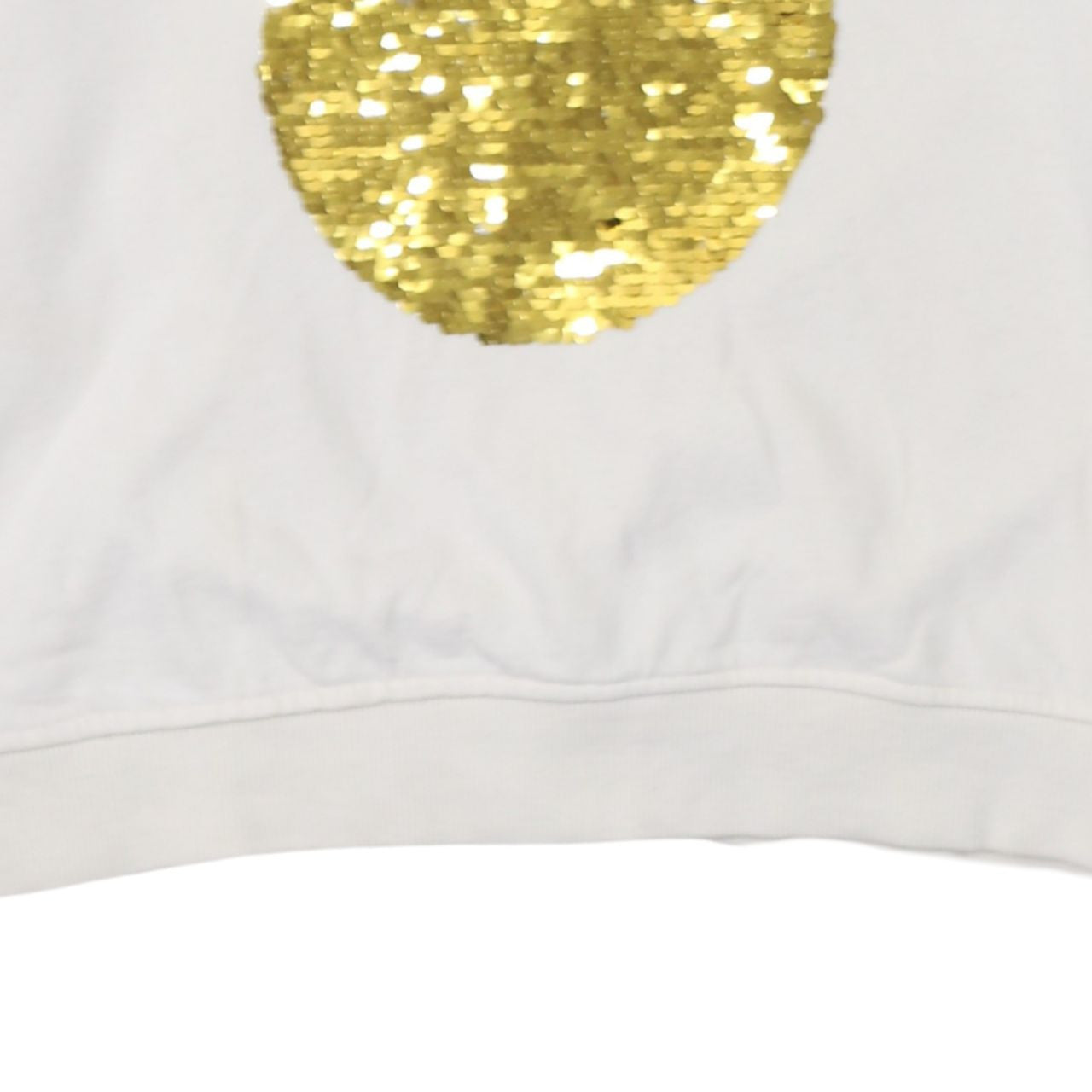 Disney Women White Sequin Mickey Sweatshirt Size 14 Pullover