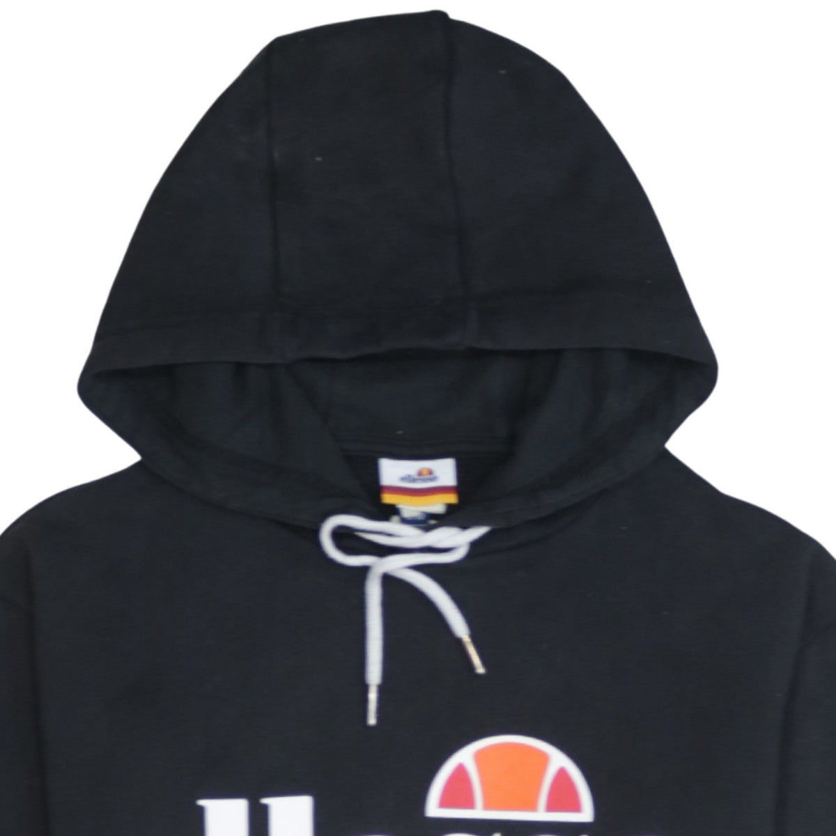 Ellesse Womens Black Pullover Hoodie Size 10 Cotton Blend Logo Sweatshirt