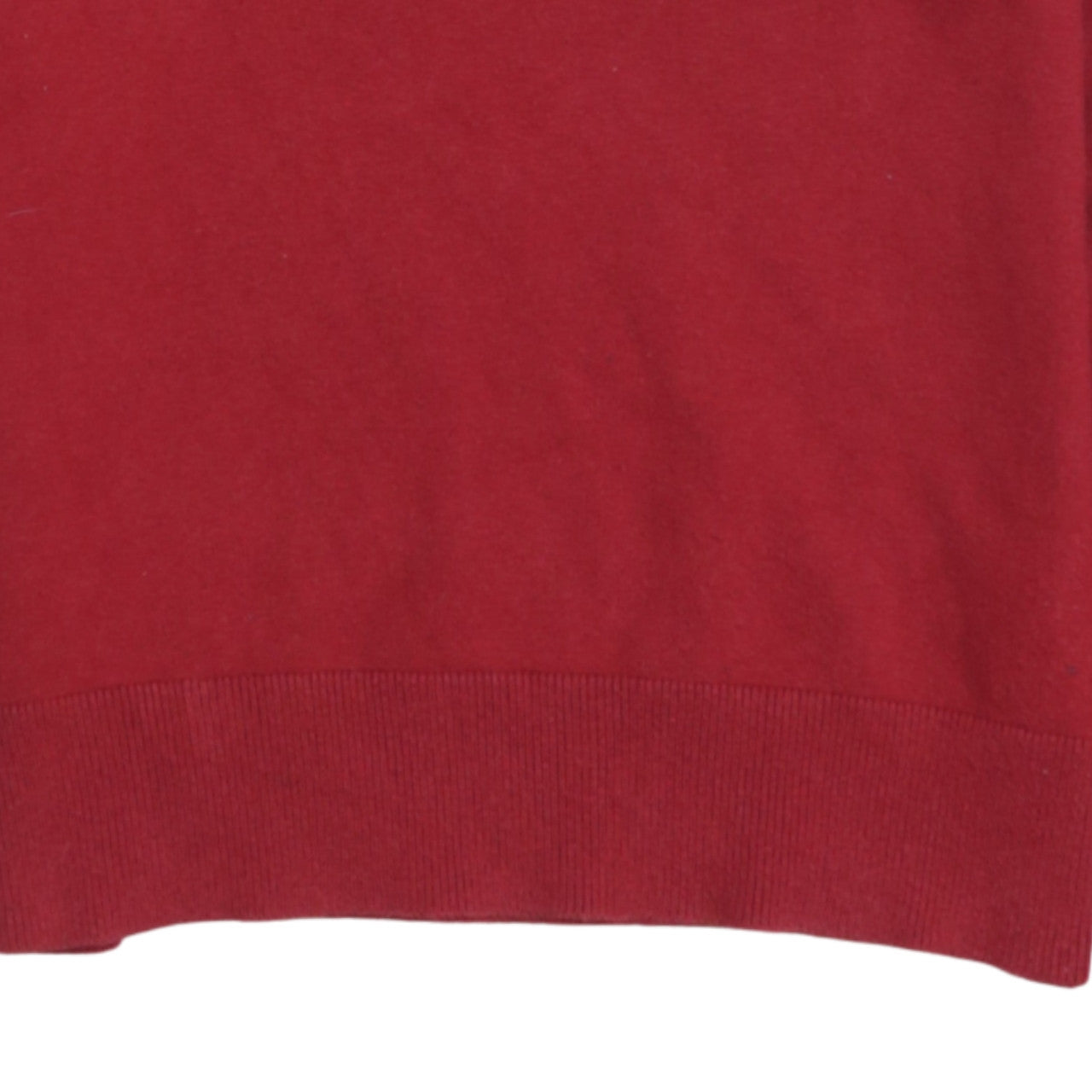 Tommy Hilfiger Men's Red V-Neck Cotton Blend Jumper Size M