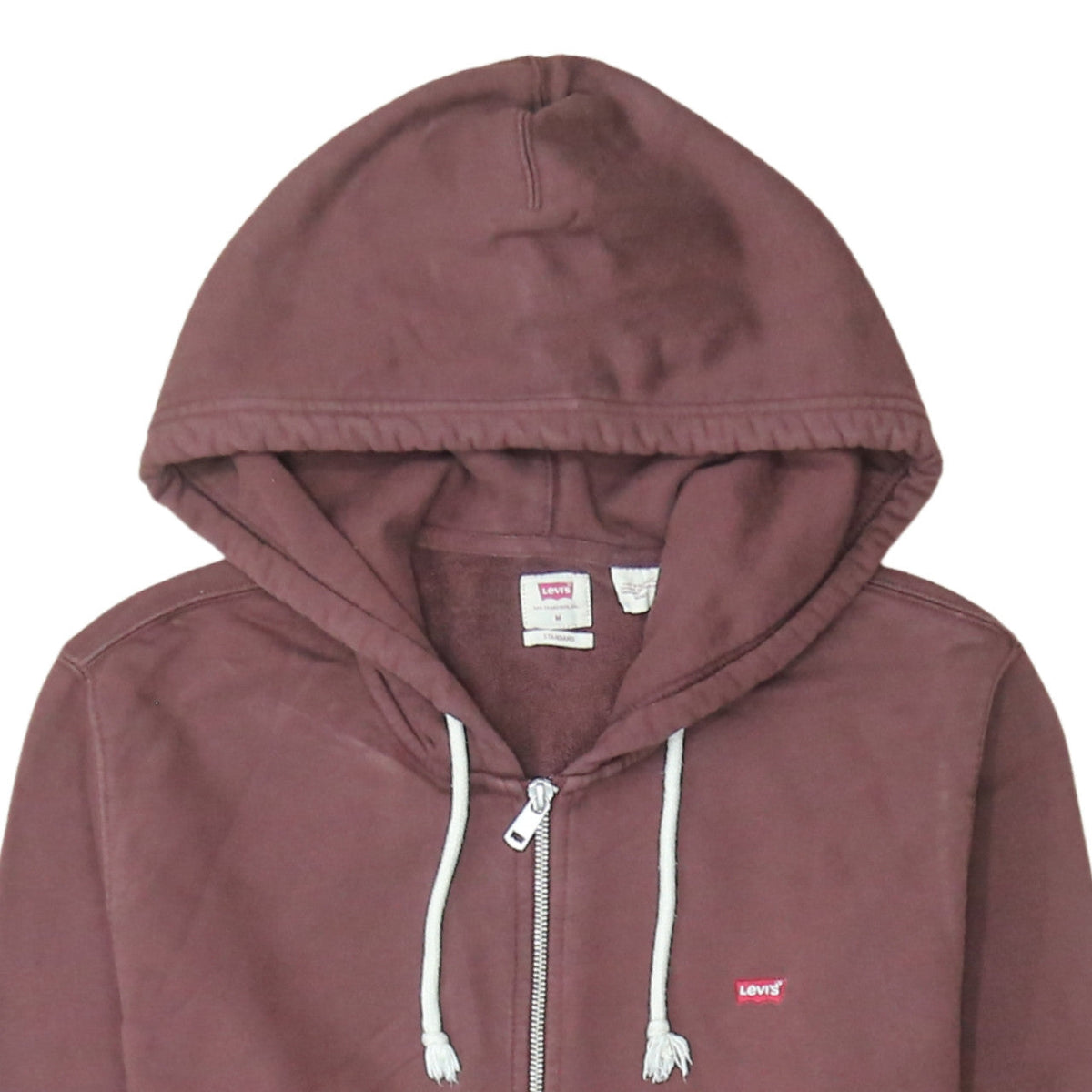 Levi's Men's Brown Full Zip Hoodie Medium Lightweight Cotton Blend