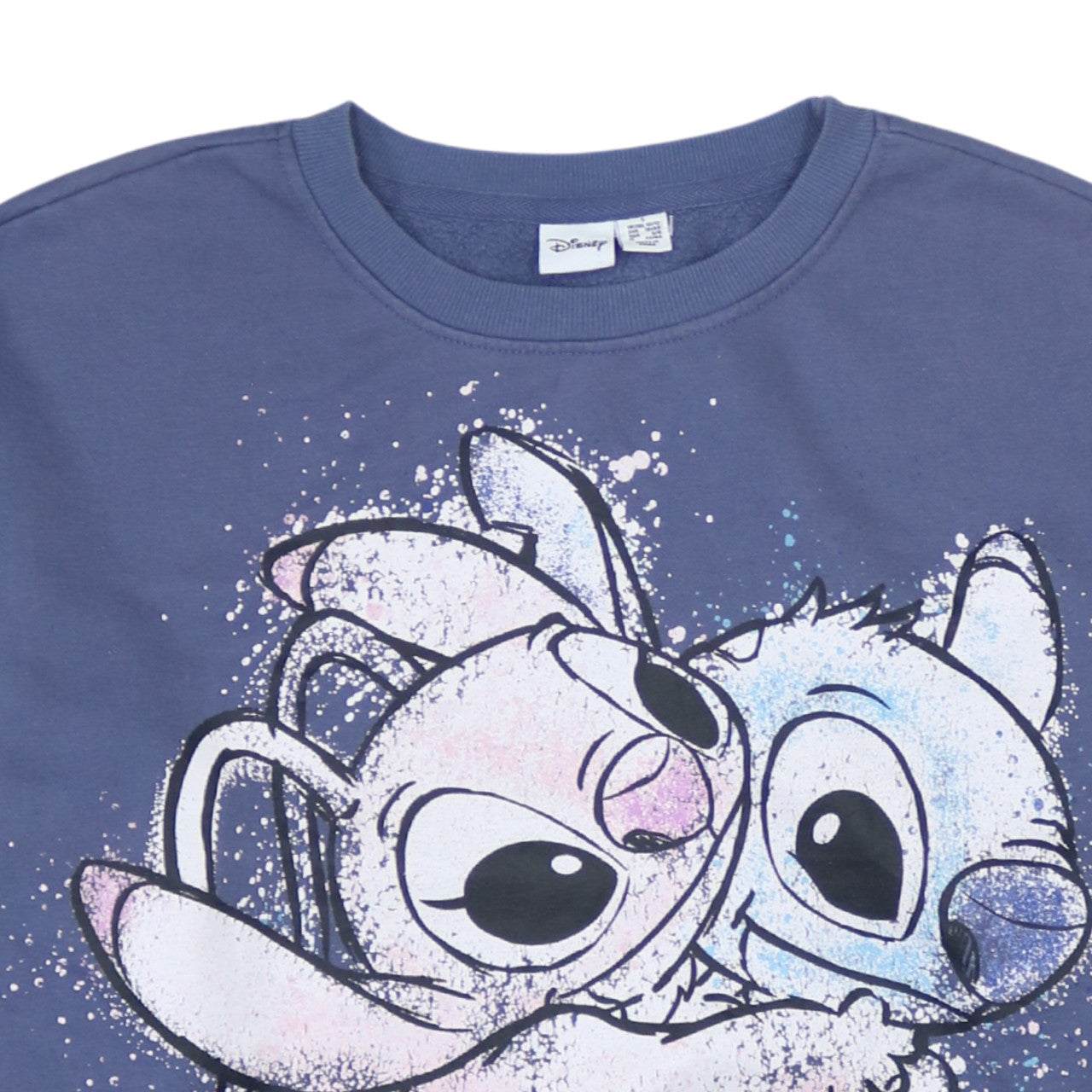 Disney Primark Women Blue Stitch & Angel Sweatshirt UK 10/12 S