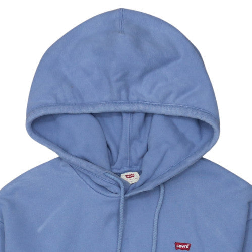 Levi's Womens Blue Pullover Hoodie Small Cotton Fleece Casual