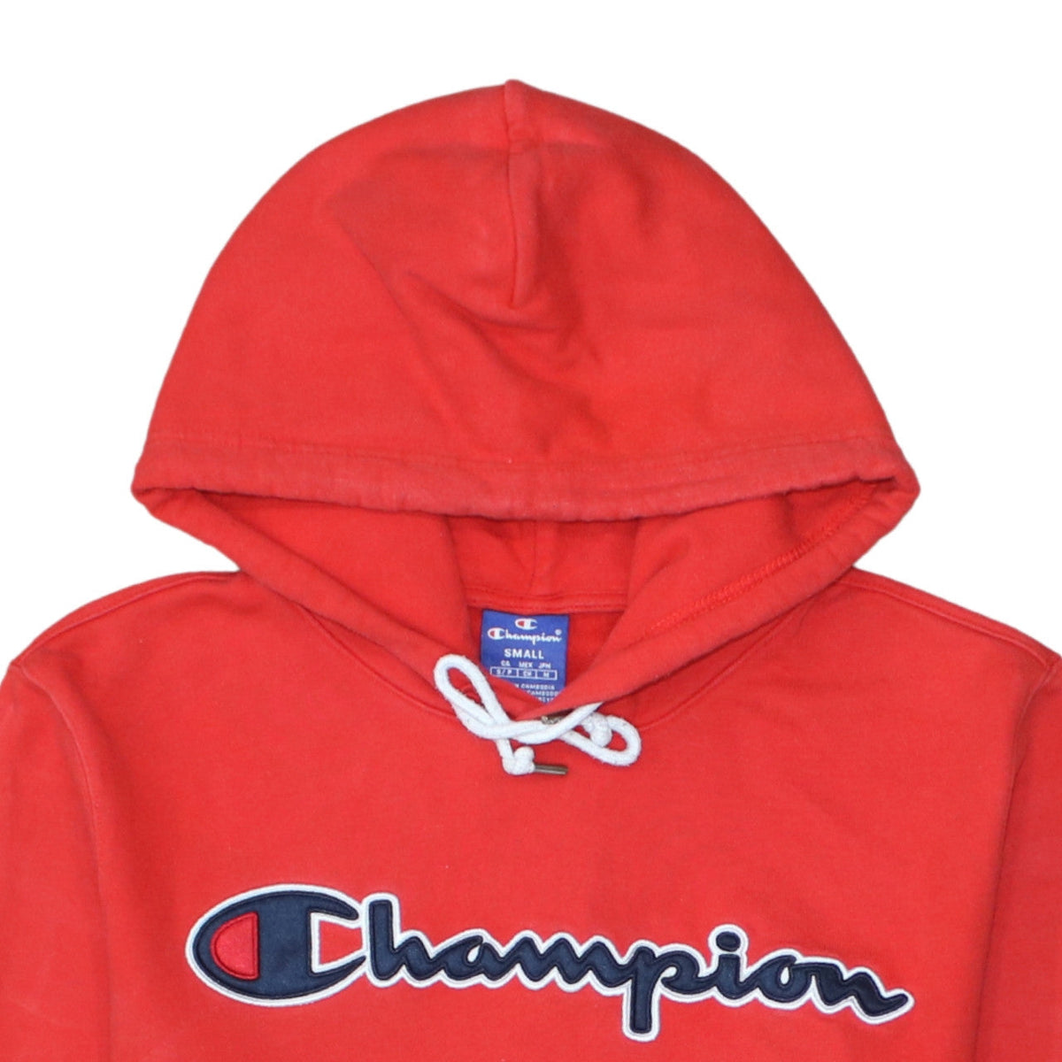 Champion Men's Red Small Pullover Hoodie with Logo Detail
