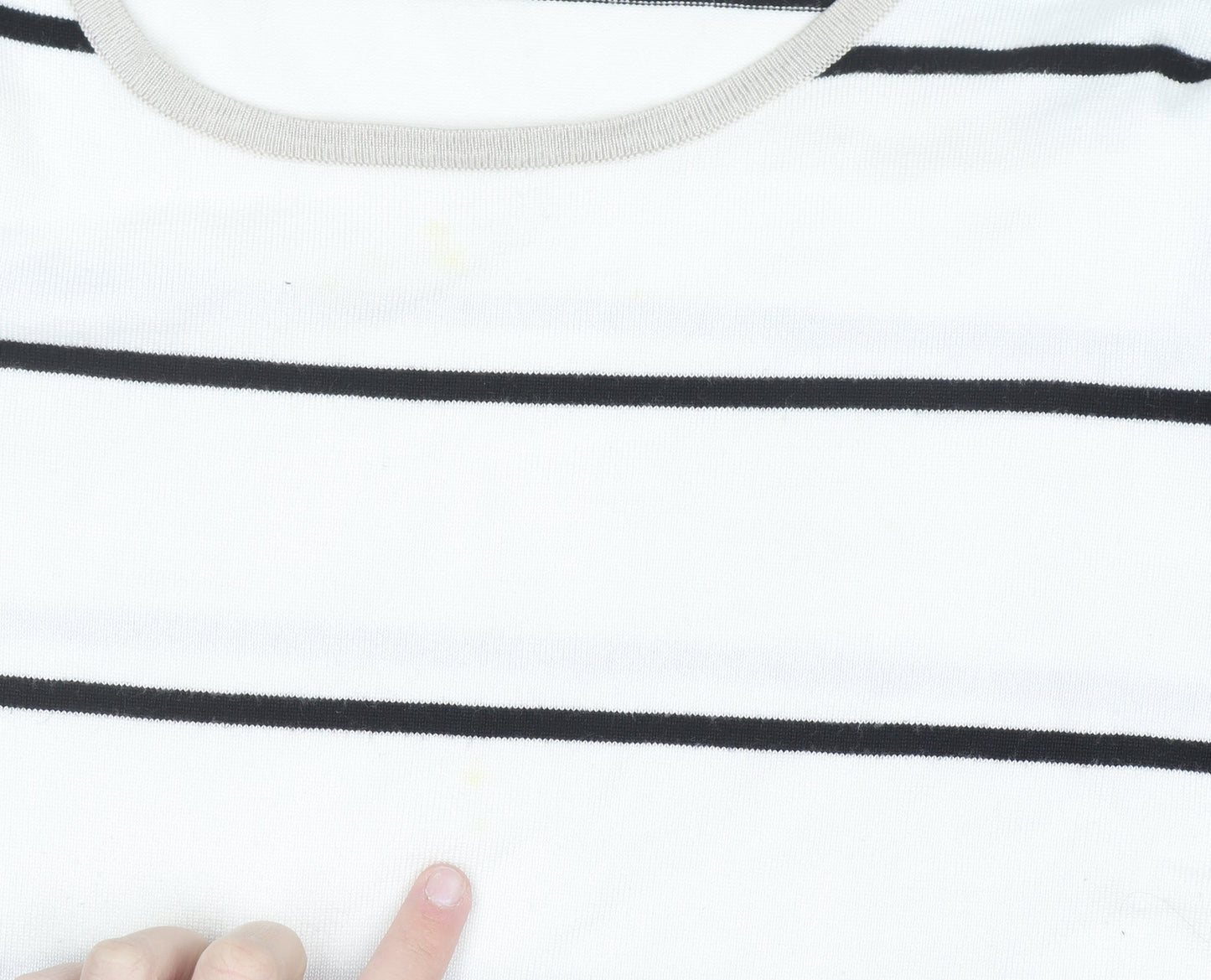 Marble Women’s Black & White Striped Pullover Jumper Size 12
