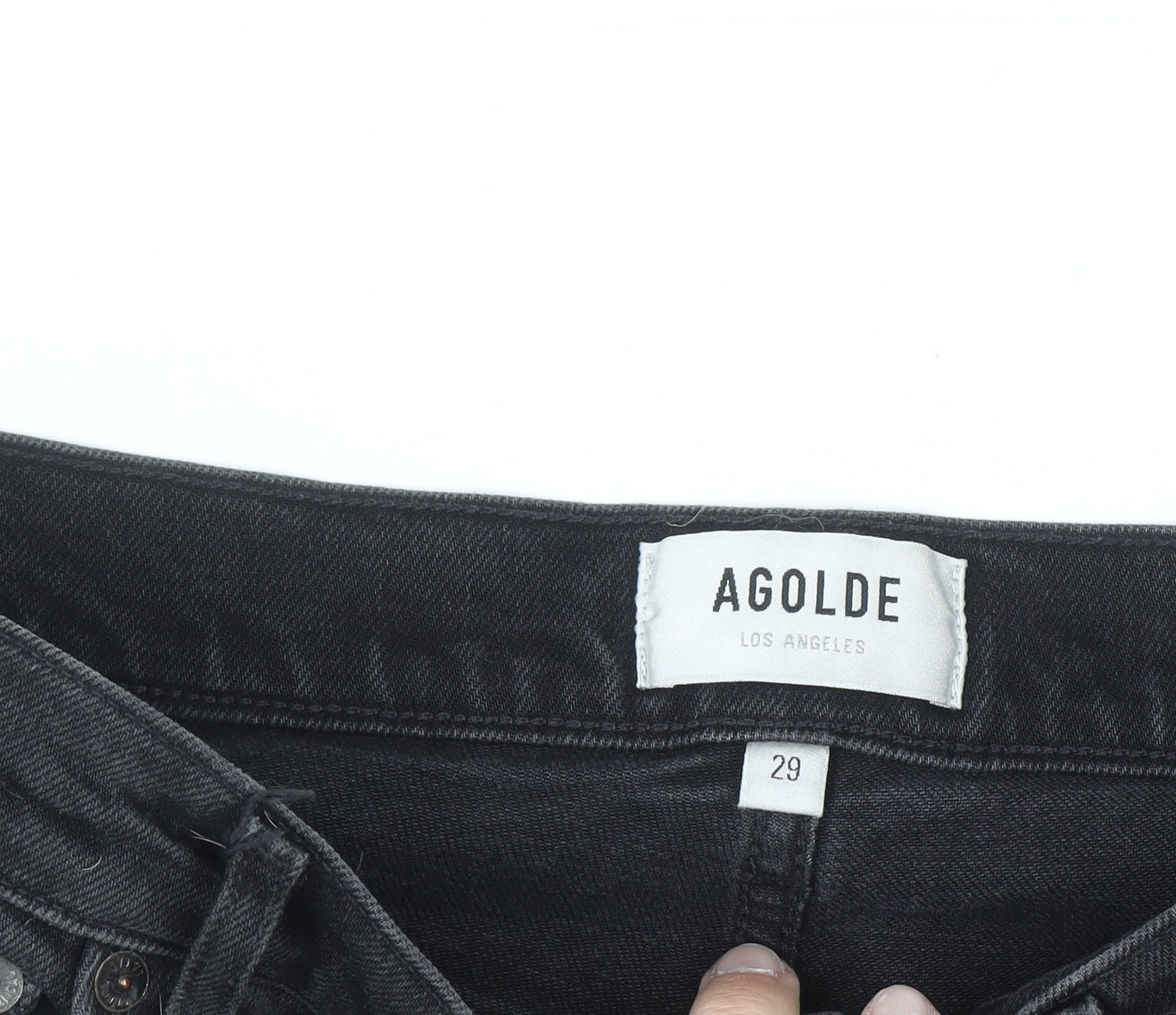 AGOLDE Women’s Black Riley High Rise Straight Jeans Size 29