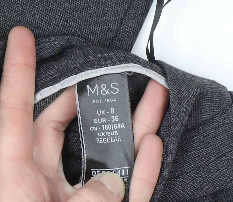 Marks and Spencer Women’s Grey Size 8 Straight Leg Stretch Dress Trousers