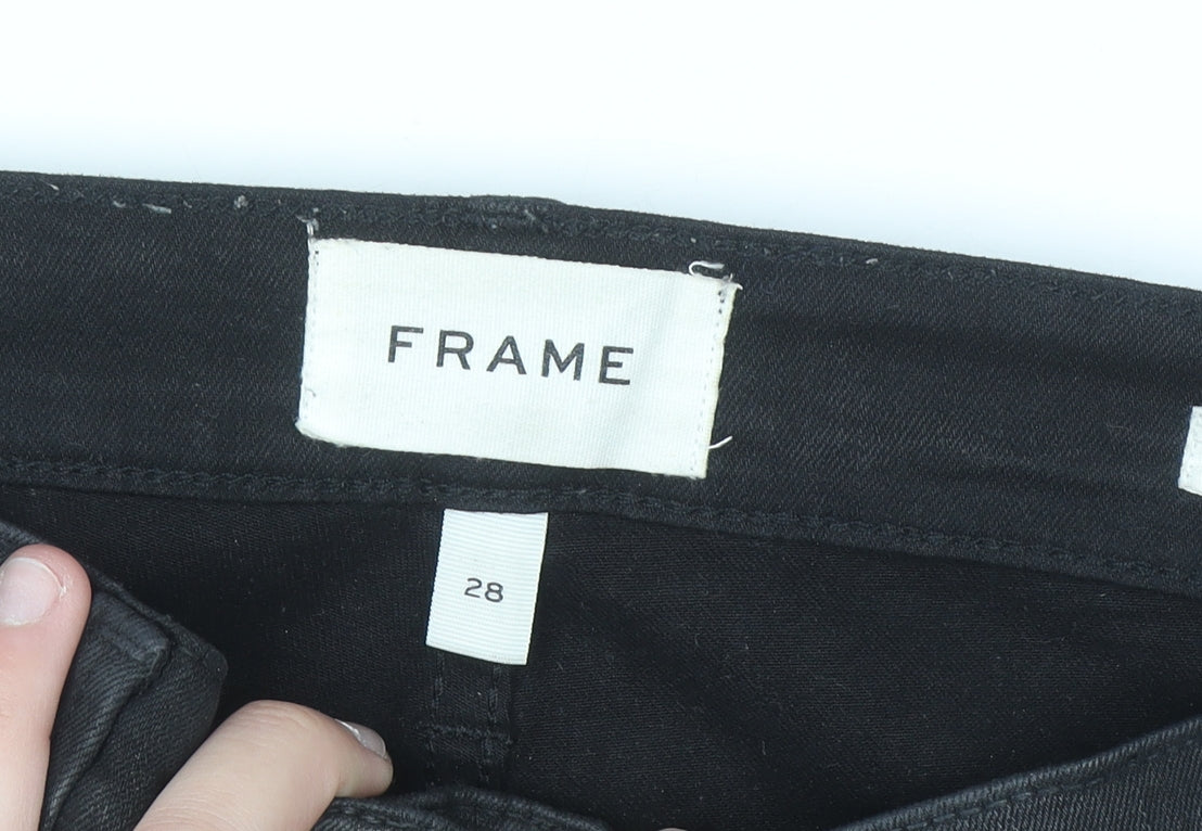 Frame Women's Black Straight Slim Fit Stretch Jeans Size 28
