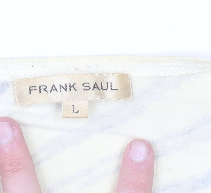 Frank Saul Women’s Beige Animal Print Cotton Elastane T-Shirt Size L