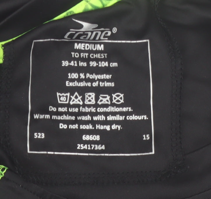 Crane Men's Black Medium Athletic Running T-Shirt