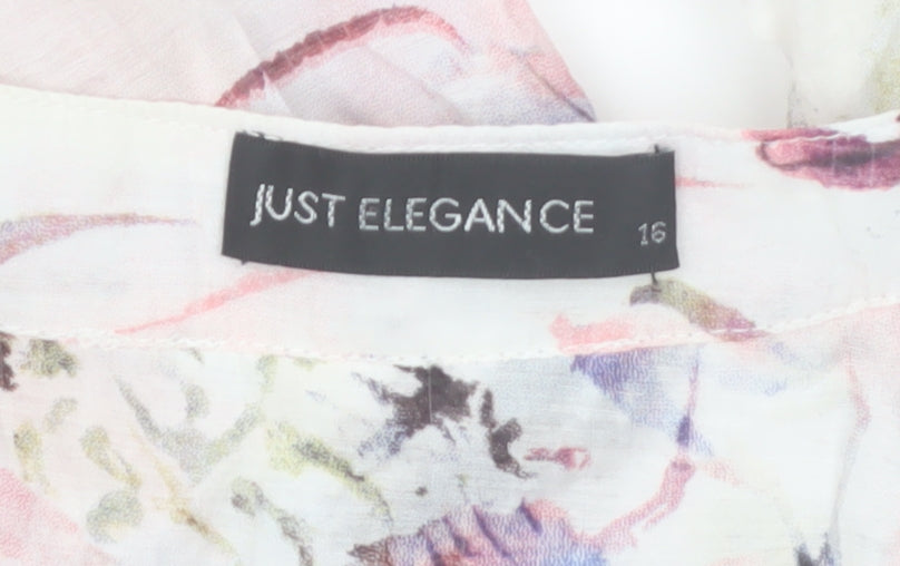 Just Elegance Women's Multicoloured Floral Tunic Blouse Size 16