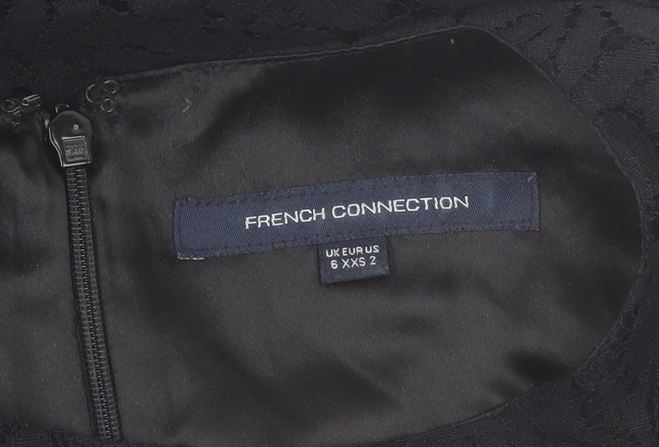 French Connection Women's Black Lace Shift Dress Size 6