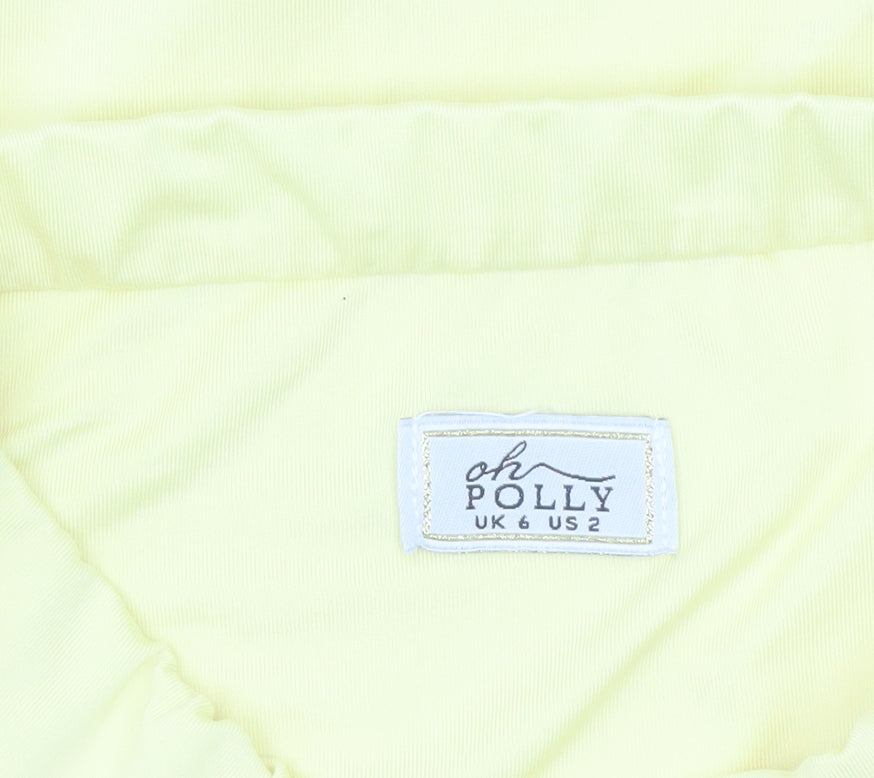Oh Polly Women's Yellow High Waisted Pencil Skirt Size 6