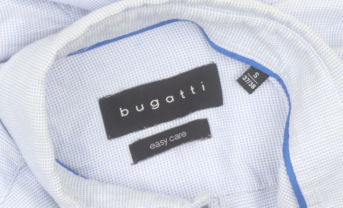 Bugatti Men’s Blue Long Sleeve Regular Fit Button-Down Shirt S
