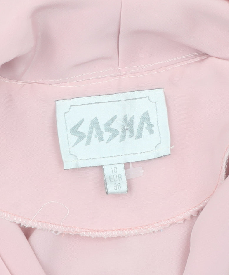 Sasha Women Pink Chiffon Long Sleeve Blouse Size 10