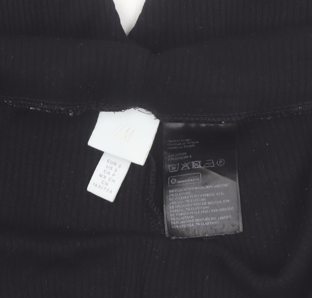 H&M Womens Black S Biker Shorts Viscose Stretch Comfort Fit