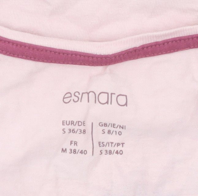 ESMARA Womens Pink Floral Long Sleeve T-Shirt Size S 8/10