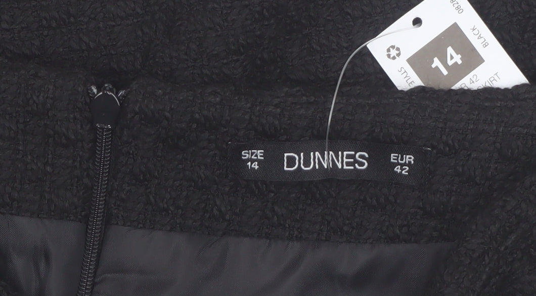 Dunnes Women Black Tweed A-Line Short Skirt Size 14