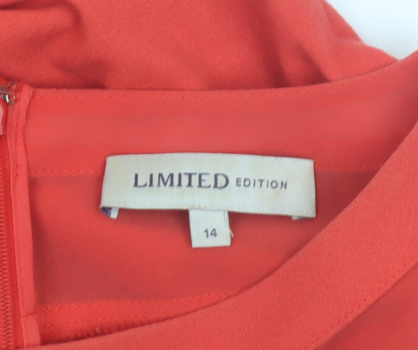 Marks & Spencer Women’s Red Shift Dress Size 14 3/4 Sleeve Knee Length
