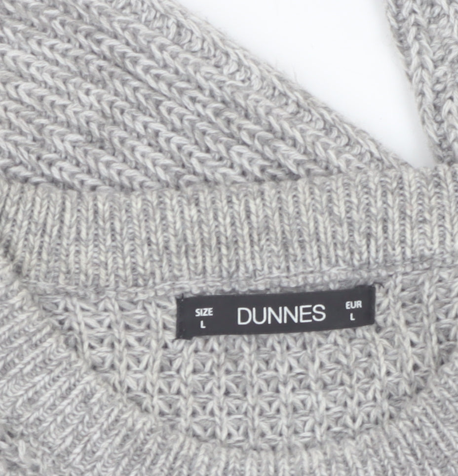 Dunnes Men’s Grey Crew Neck Chunky Knit Pullover Jumper Size L