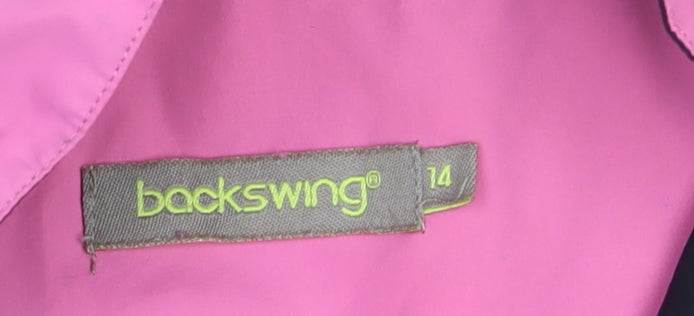 Backswing Women’s Pink Windbreaker Jacket Size 14 Lightweight