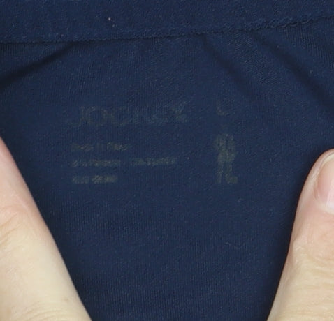 Jockey Men's Blue L Track Jacket Full Zip Stretch Athletic Fit