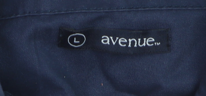 Avenue Men's Blue Cotton Bomber Jacket L Zip Casual Style