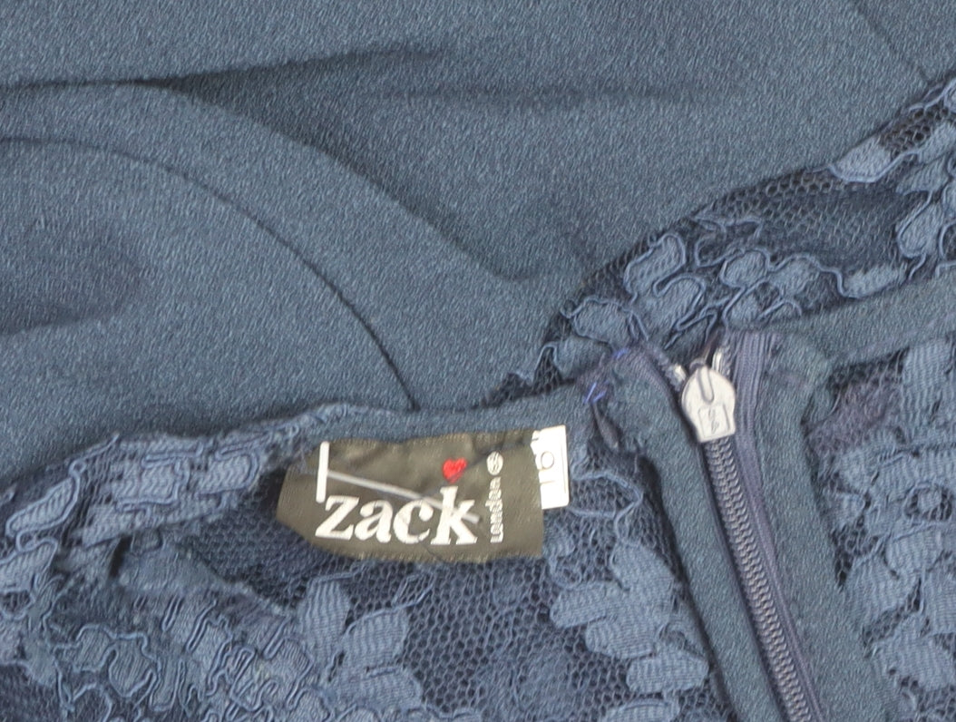 Zack London Women's Navy Lace Sleeveless Jumpsuit Size 10 Elegant Evening