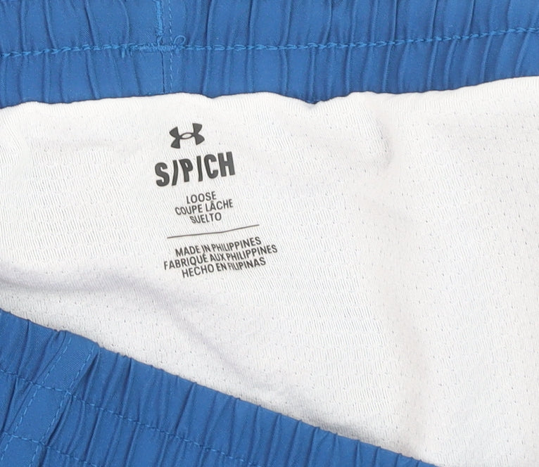 Under Armour Boys Blue S Athletic Running Shorts Quick Dry Breathable