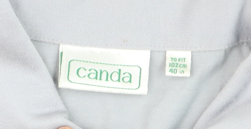 Canda Men's Grey Cotton Blend Zip Waistcoat Size M 40in
