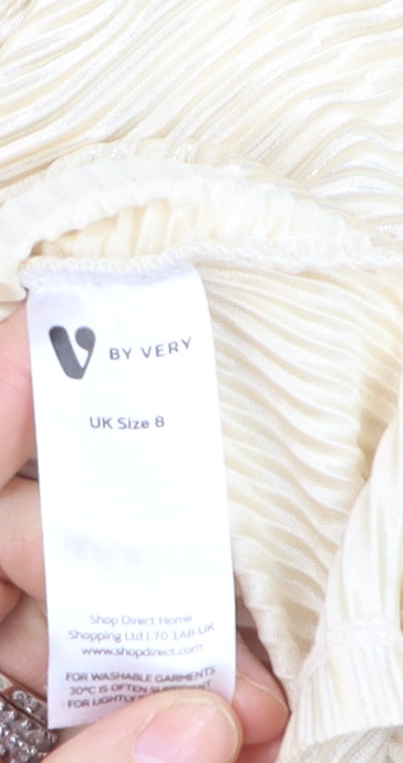 V by Very Women’s Beige Wrap Blouse Size 8 Long Sleeve