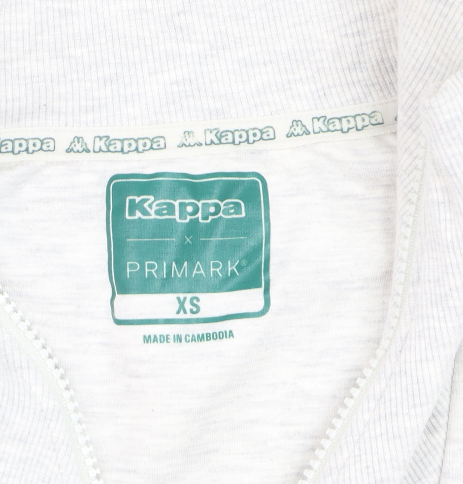 Kappa Men's Grey 1/4 Zip Sweatshirt XS Sports Logo Training Top