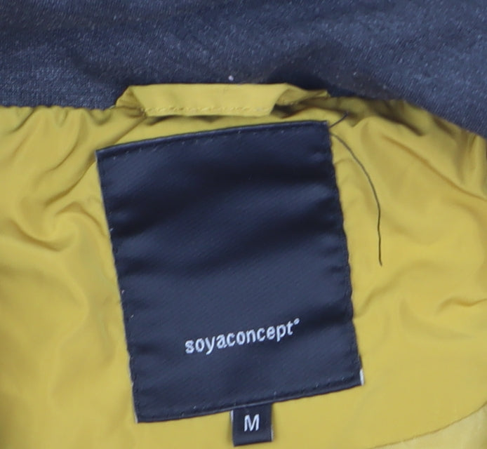 Soyaconcept Women's Yellow Puffer Jacket M Mid-Length Polyester