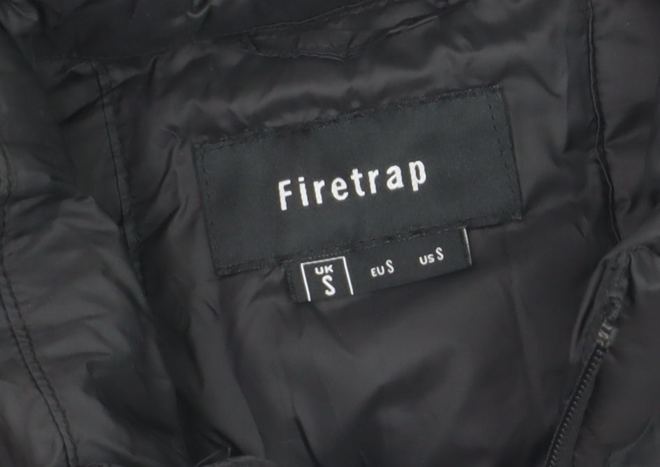 Firetrap Men's Black Puffer Jacket Size S Lightweight Full Zip