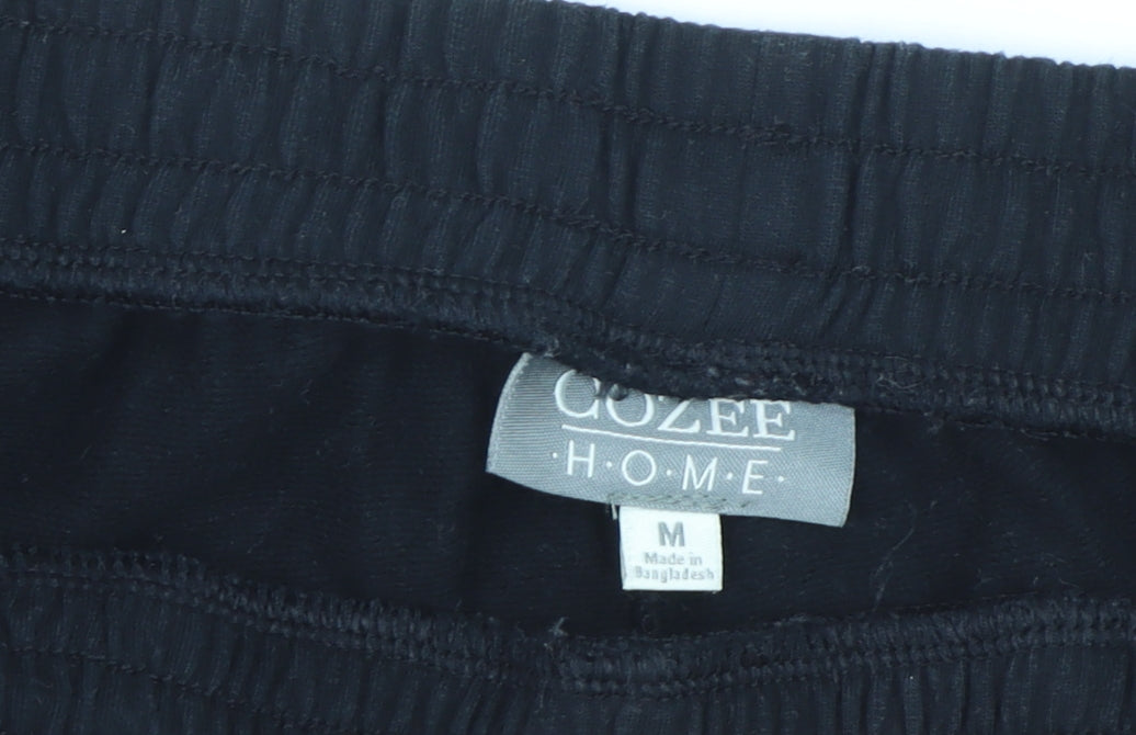 Cozee Home Men's Black Jogger Trousers M Elastic Waist Casual