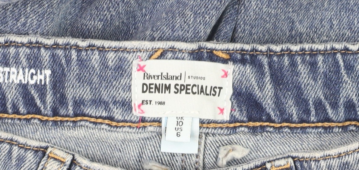 River Island Women’s Blue High Rise Straight Jeans Size 10