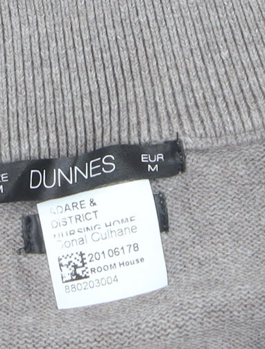 Dunnes Men’s Beige Cotton Half Zip Jumper Size M High Neck