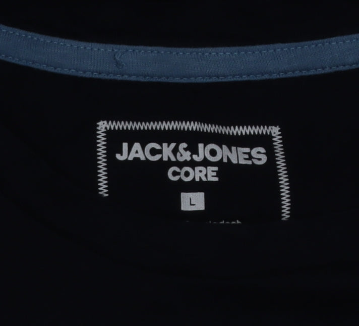 Jack & Jones Men’s Blue Graphic Print Crew Neck T-Shirt L