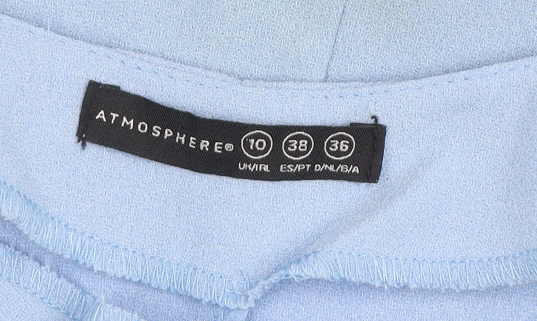 Atmosphere Women Blue Shift Dress Size 10 Short Sleeve Casual