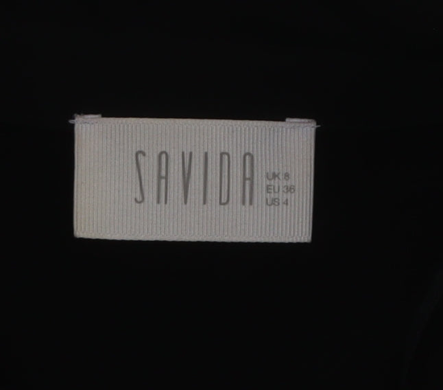 Savida Women's Black Size 8 Collared Shirt Dress