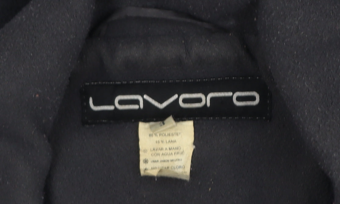 Lavoro Women's Black Wool Blend Belted Trench Coat Size 12