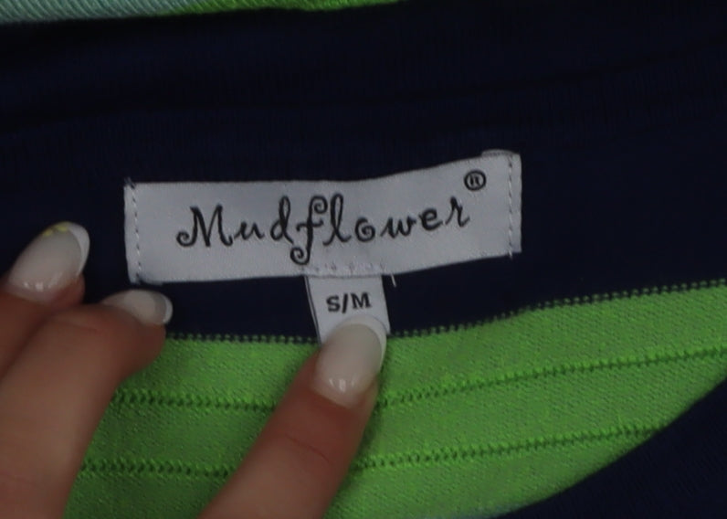 Mudflower Women's Multicoloured Striped Pullover Jumper S