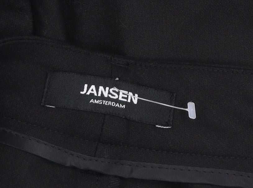 Jansen Amsterdam Men's Black Regular Fit Dress Trousers