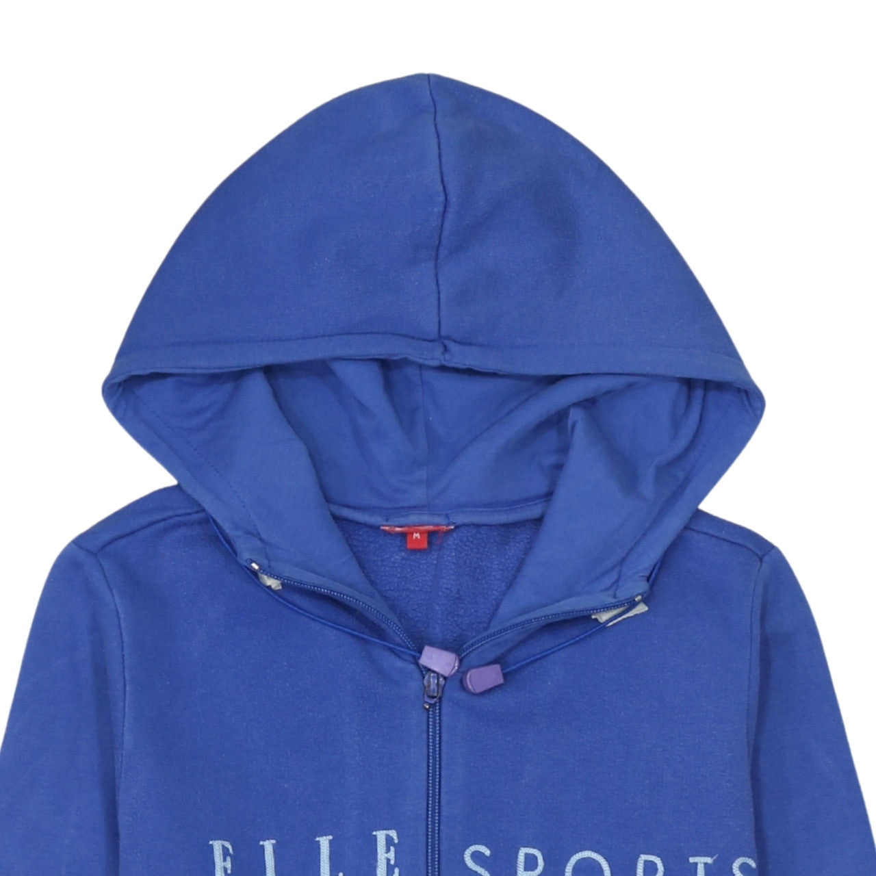 ELLE Sports Women Blue Full Zip Hoodie Medium Cotton Blend