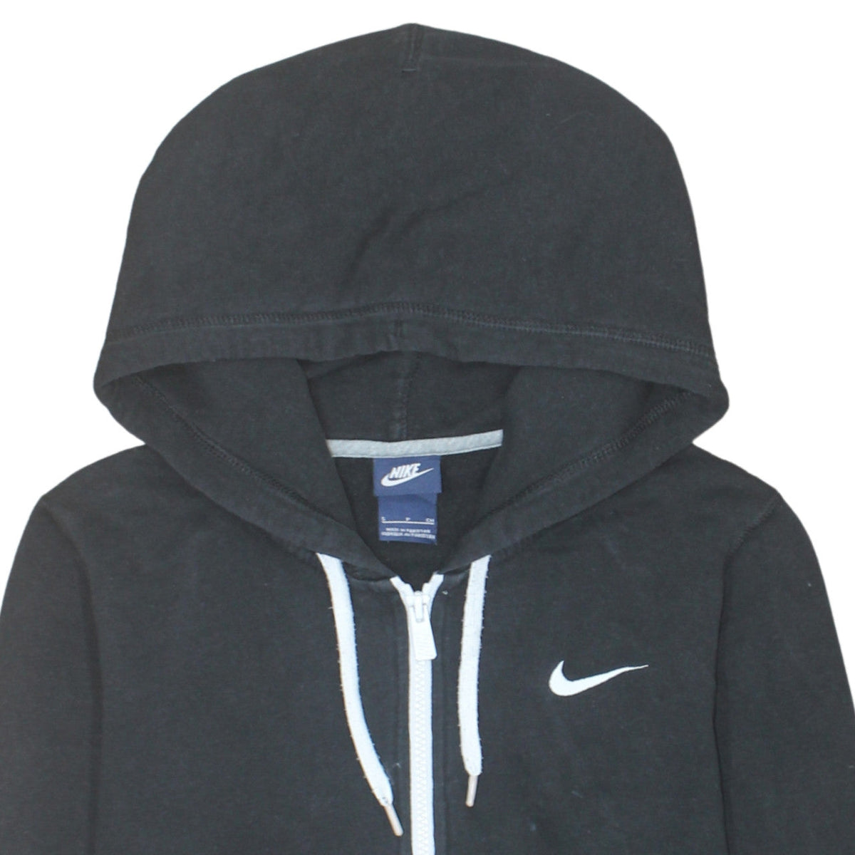 Nike Women's Black Full Zip Hoodie Small Logo Hooded Sweatshirt