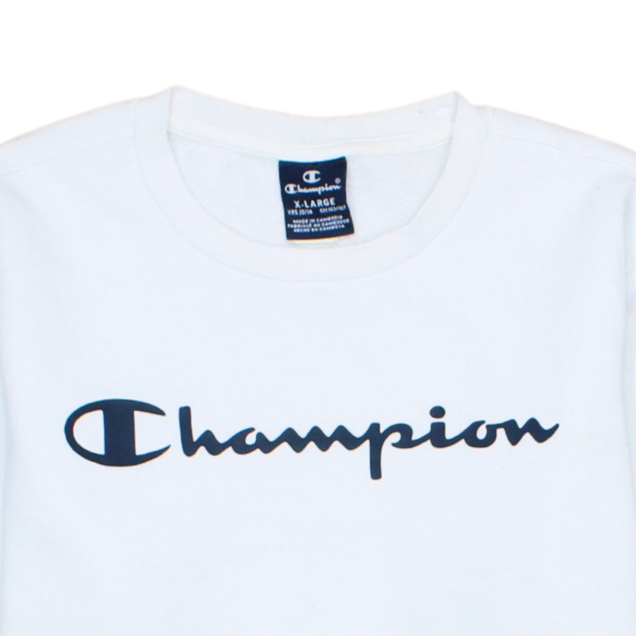 Champion Boys White XL 13-14 Years Crew Neck Pullover Sweatshirt