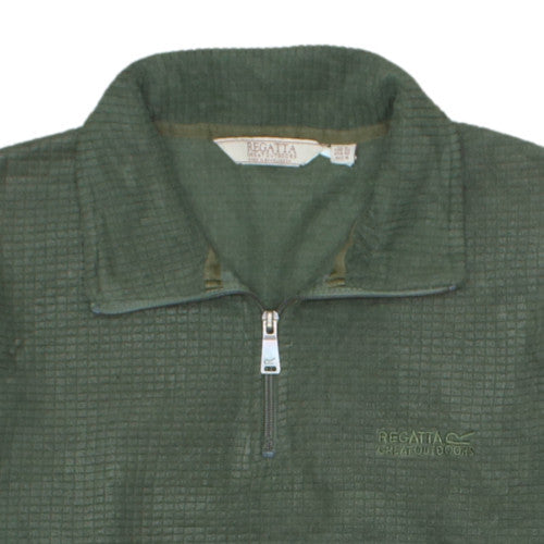 Regatta Mens Green Fleece 1/4 Zip Pullover Sweatshirt M