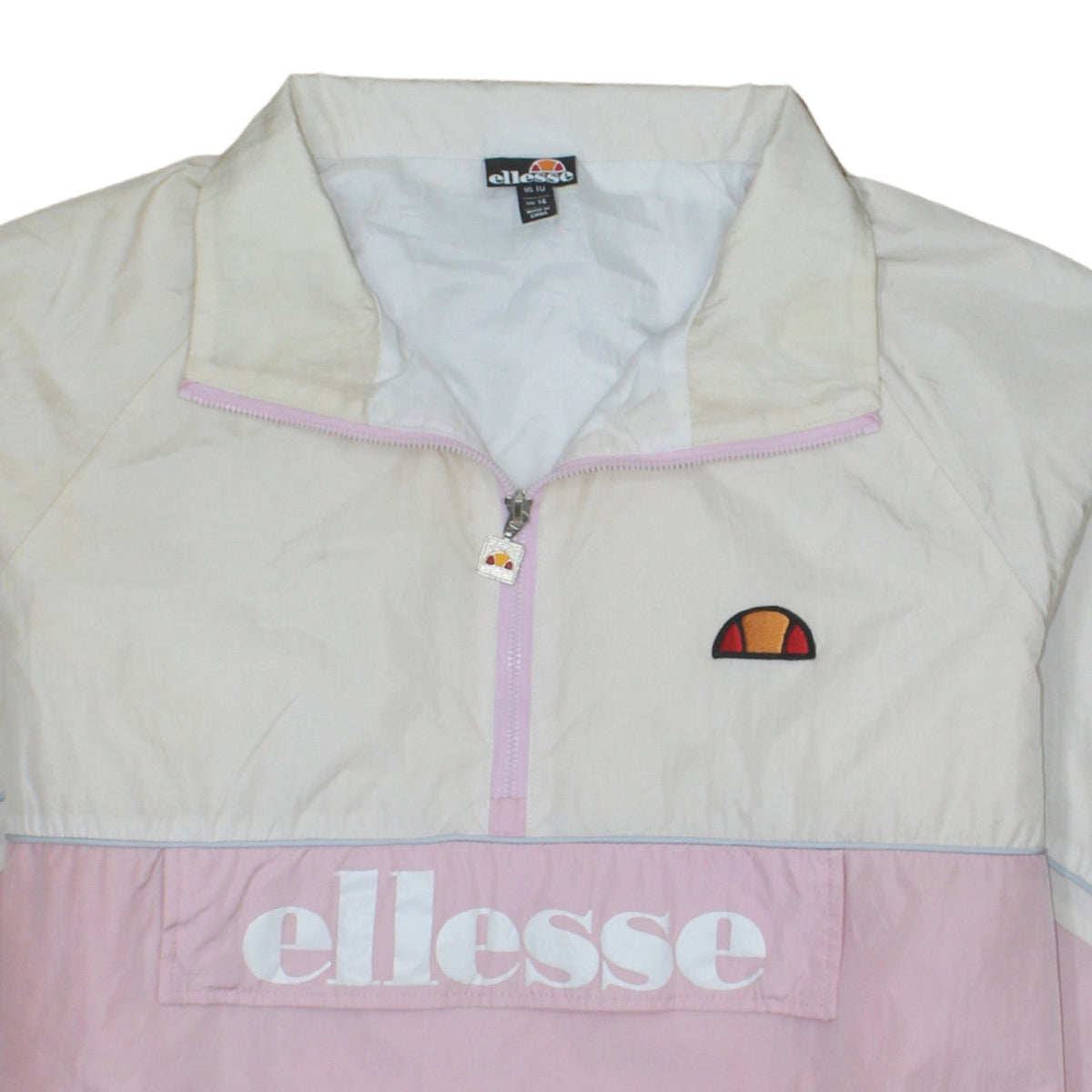 Ellesse Women's Pink Windbreaker Jacket Size 14 Lightweight Logo