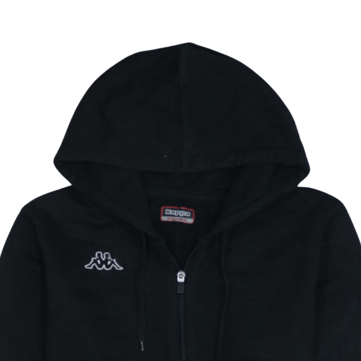 Kappa Women Black Full Zip Hoodie Medium Polyester Cotton